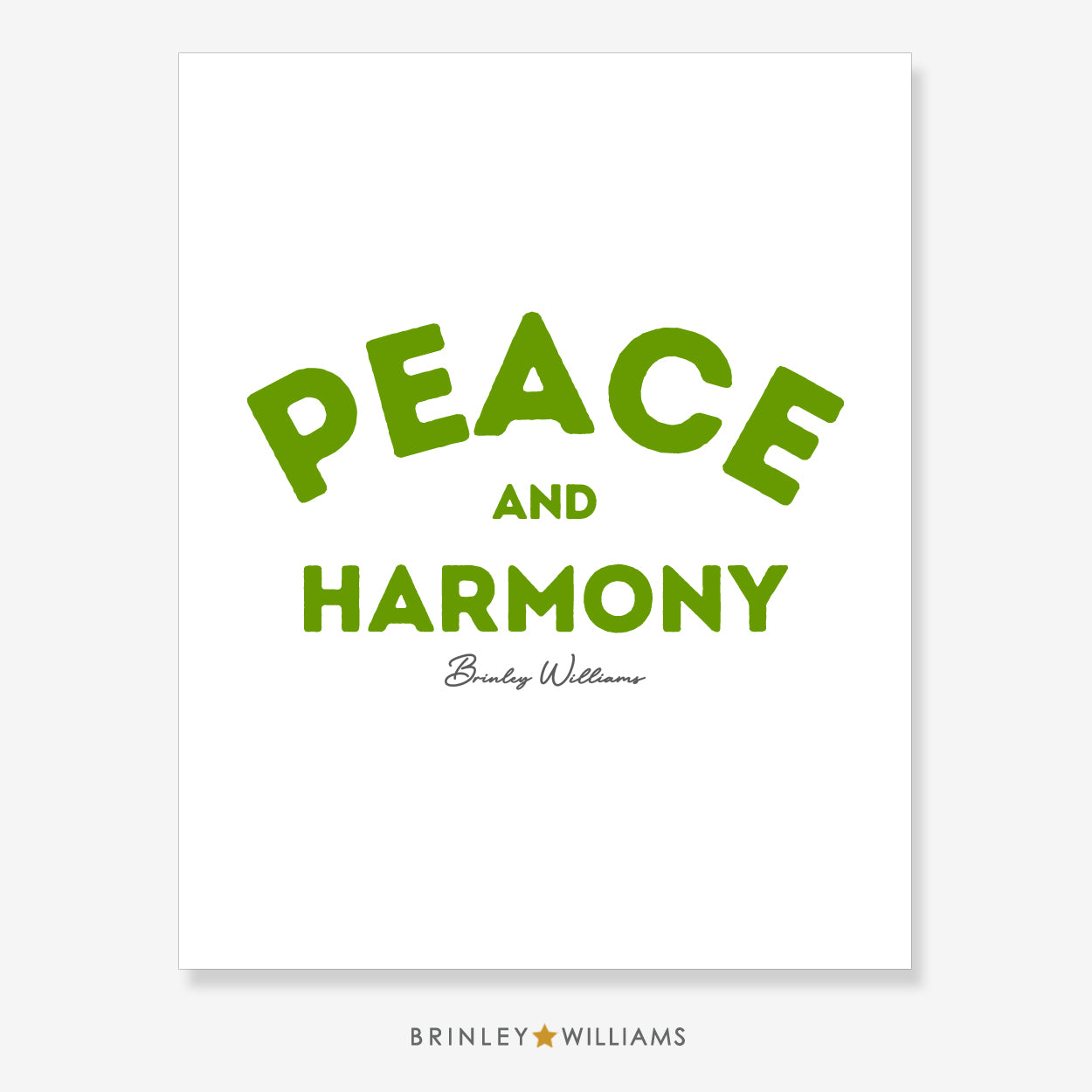 Peace and Harmony Wall Art Poster - Green