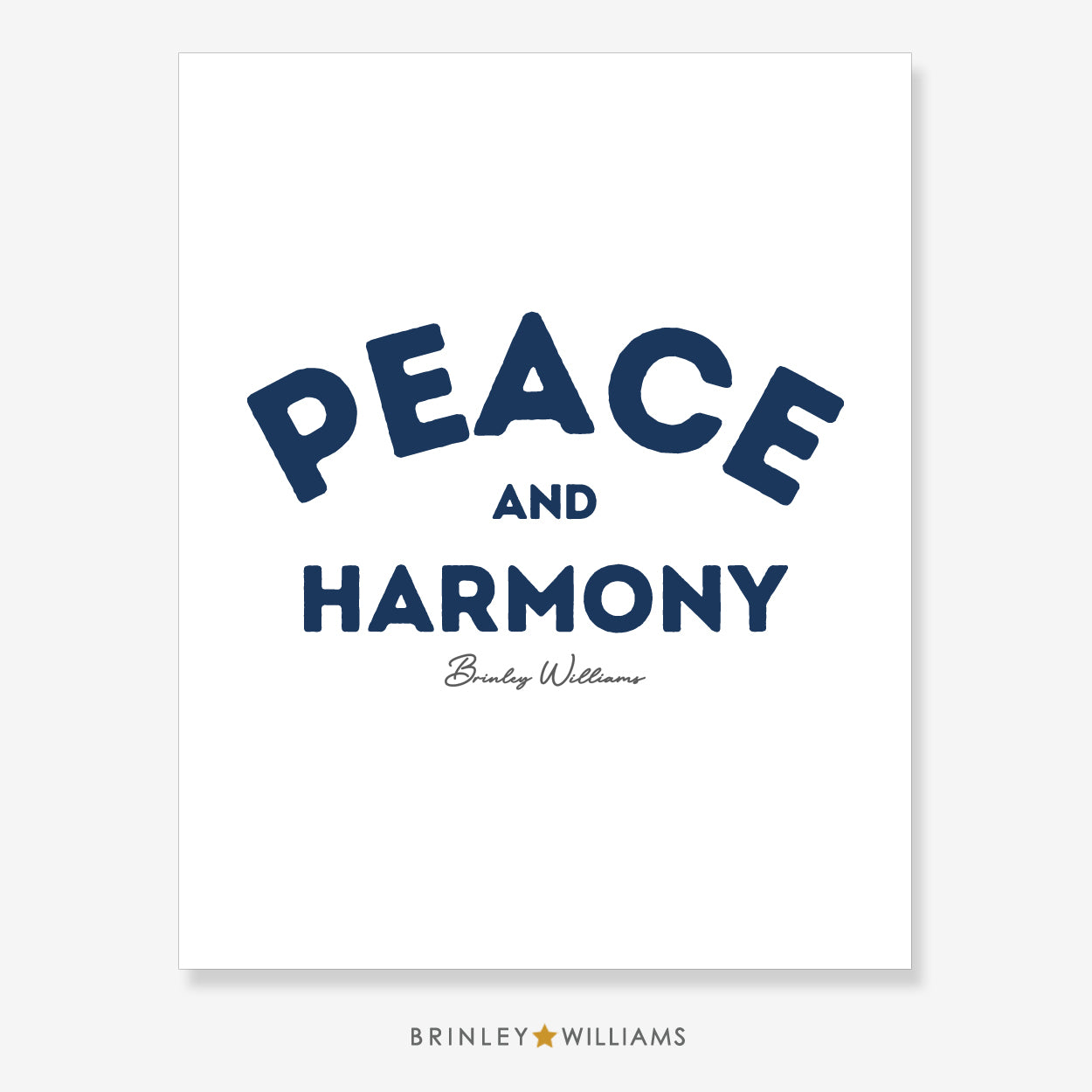 Peace and Harmony Wall Art Poster - Navy