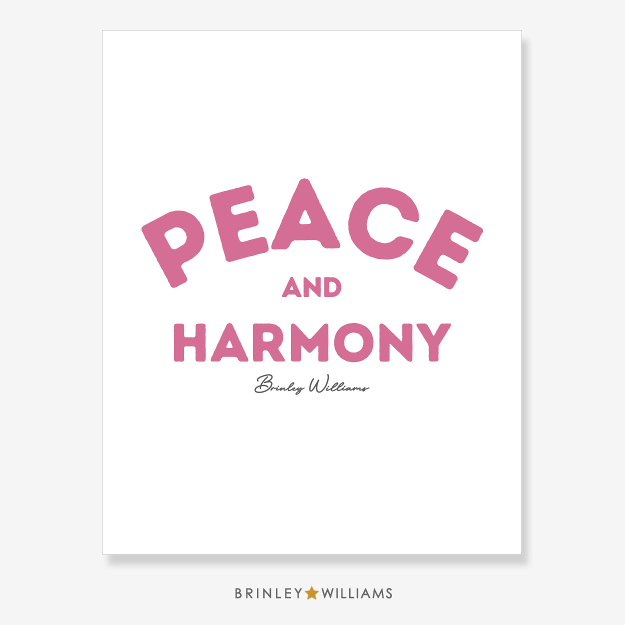 Peace and Harmony Wall Art Poster - Pink
