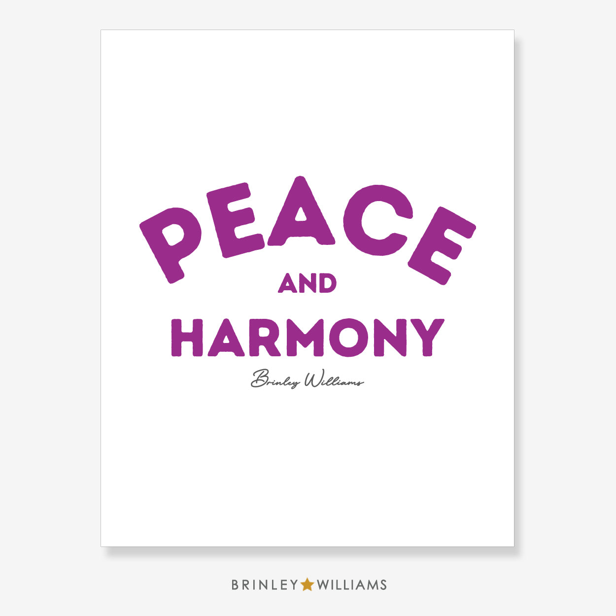 Peace and Harmony Wall Art Poster - Purple