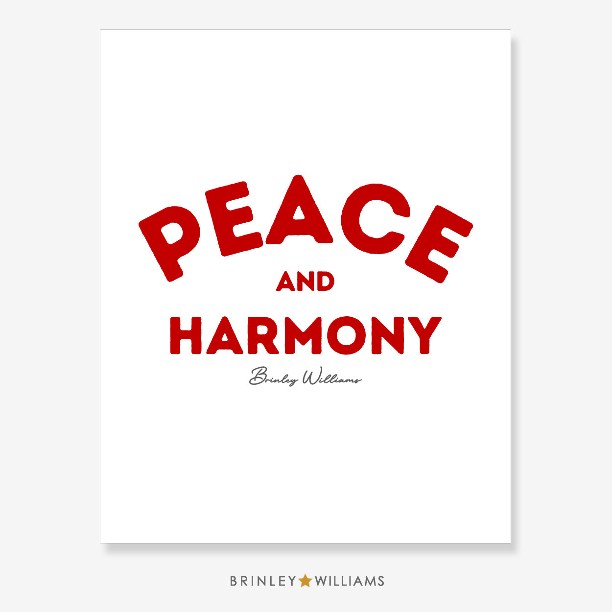 Peace and Harmony Wall Art Poster - Red