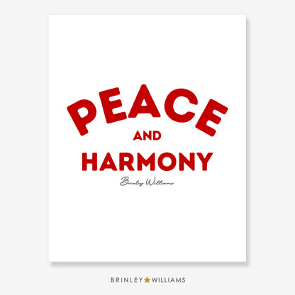 Peace and Harmony Wall Art Poster - Red