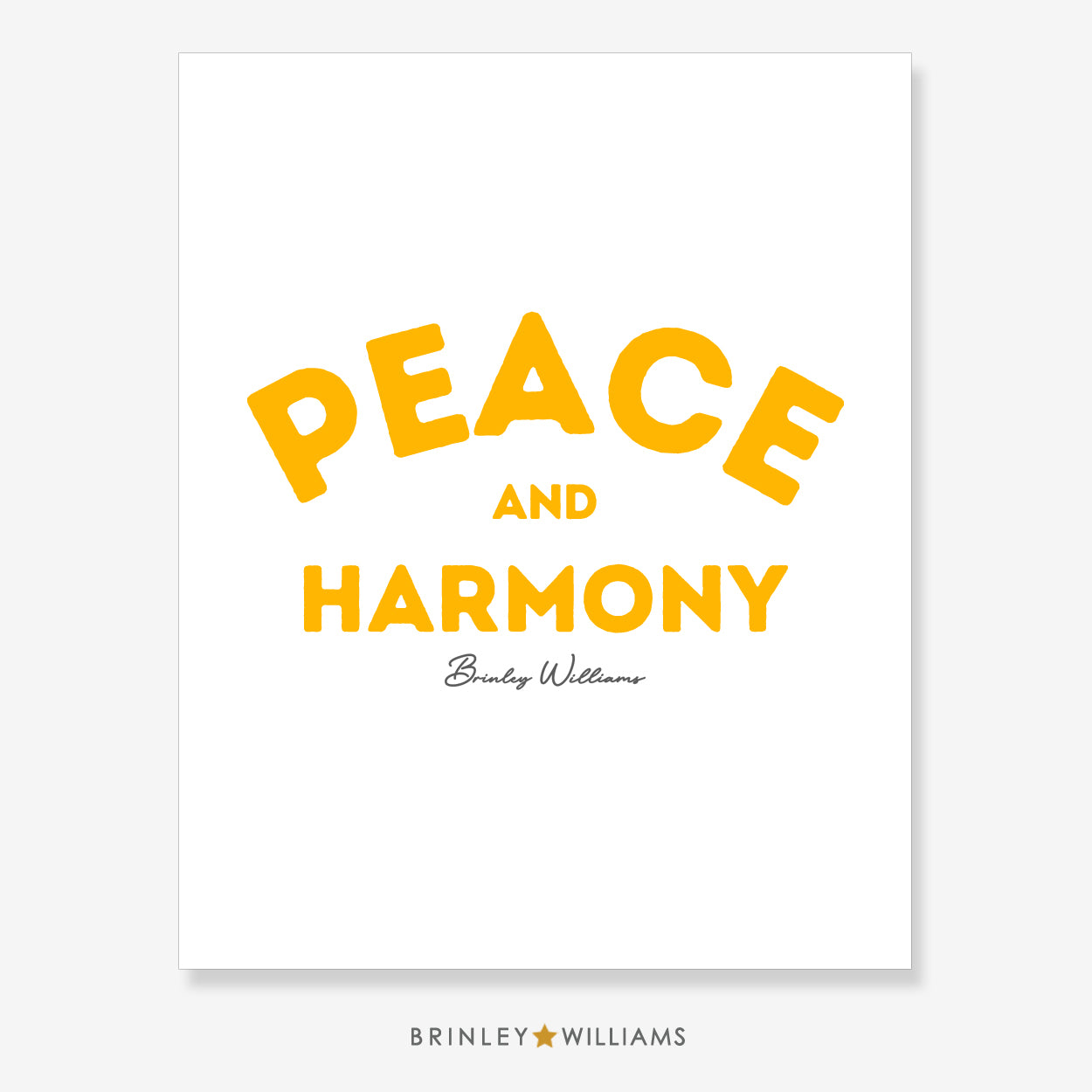 Peace and Harmony Wall Art Poster - Yellow