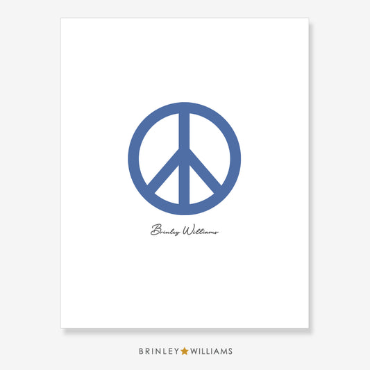 Peace Sign Wall Art Poster - Blue