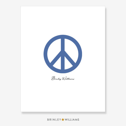 Peace Sign Wall Art Poster - Blue
