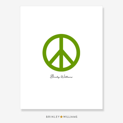 Peace Sign Wall Art Poster - Green