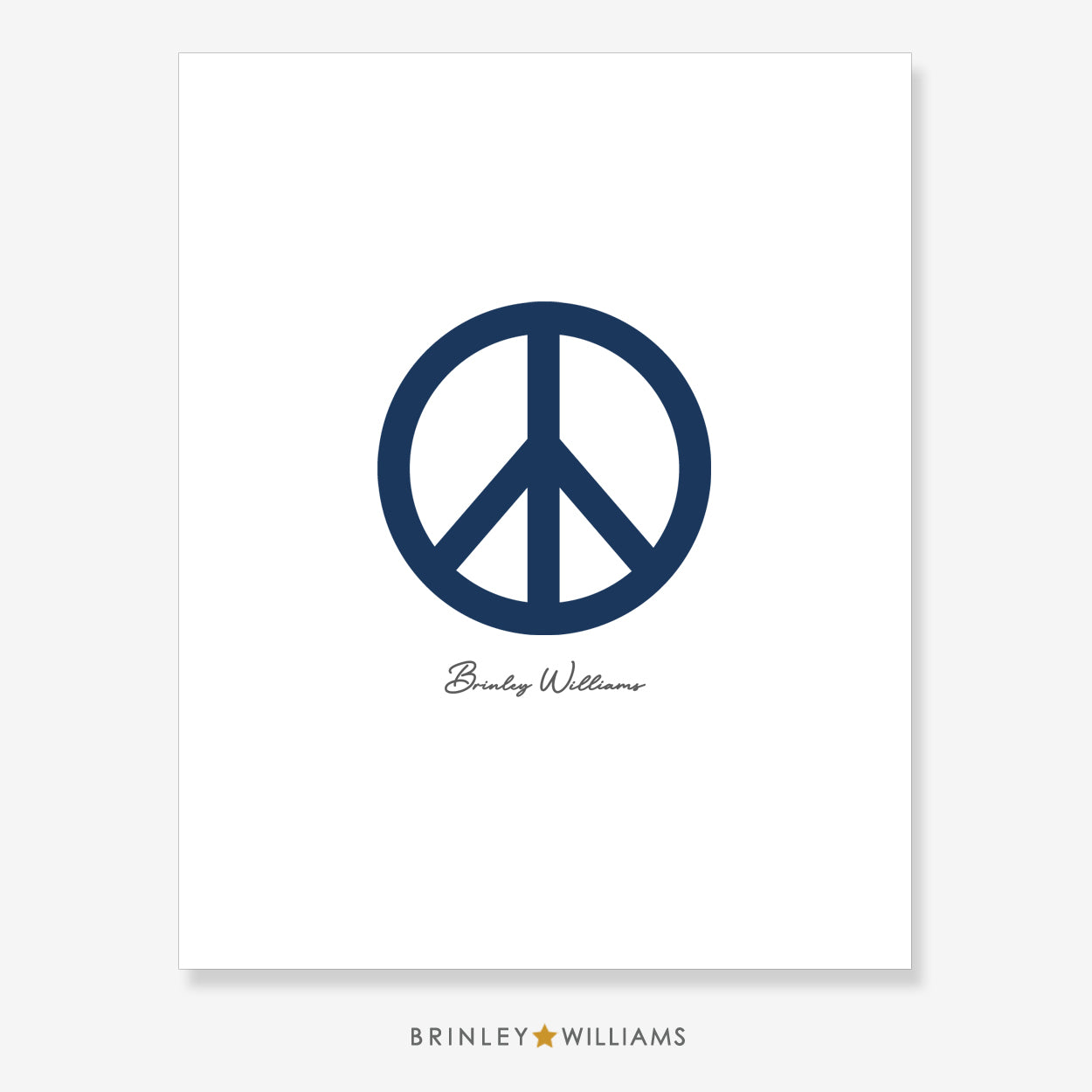Peace Sign Wall Art Poster - Navy