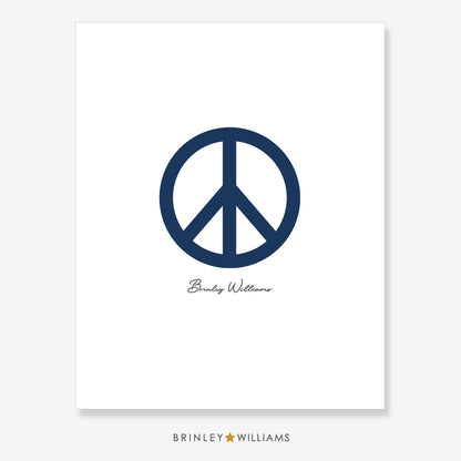 Peace Sign Wall Art Poster - Navy