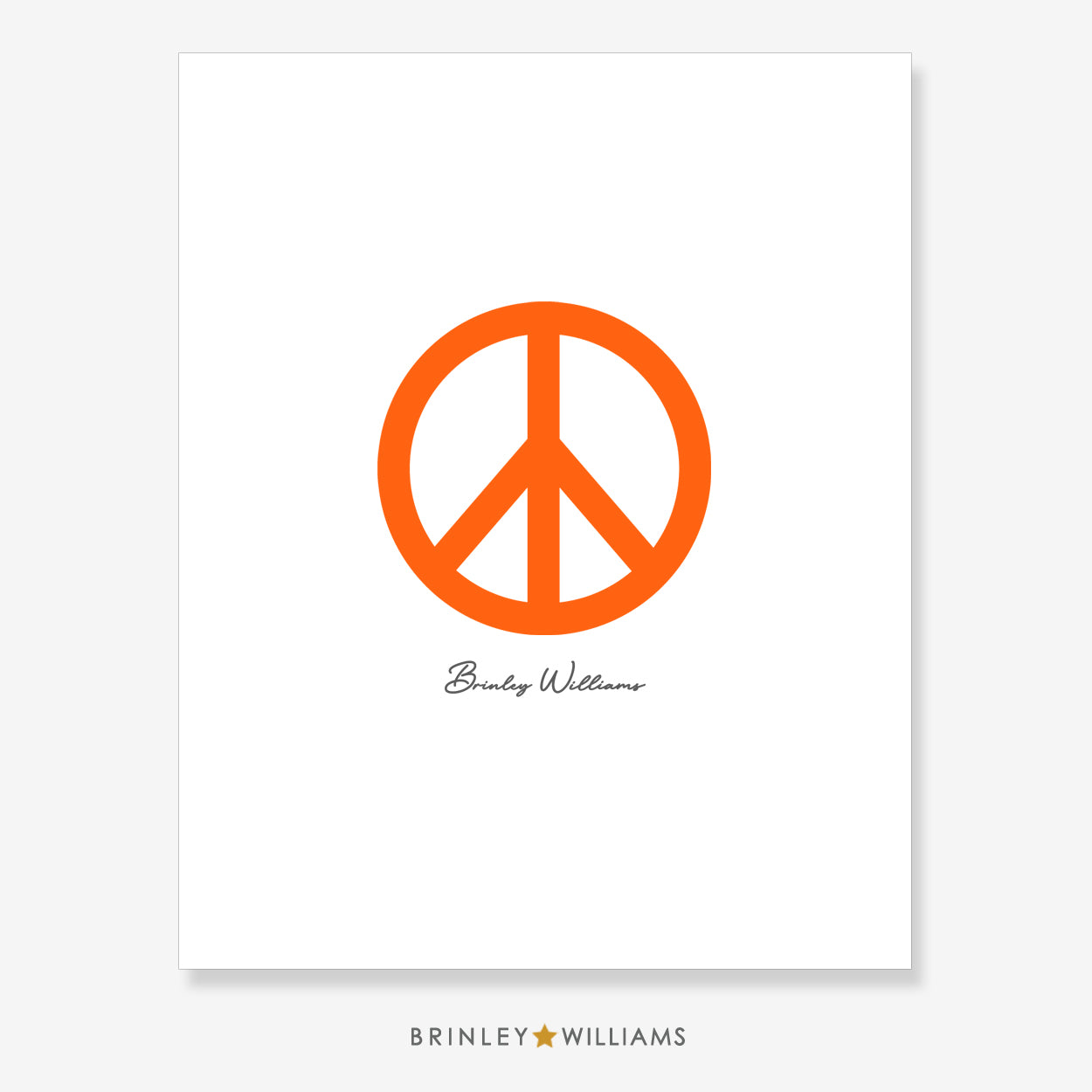 Peace Sign Wall Art Poster - Orange