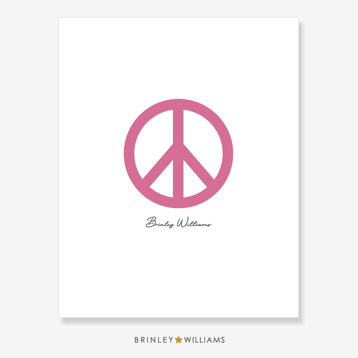 Peace Sign Wall Art Poster - Pink