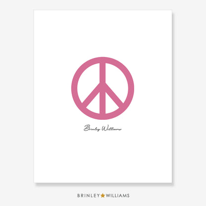 Peace Sign Wall Art Poster - Pink
