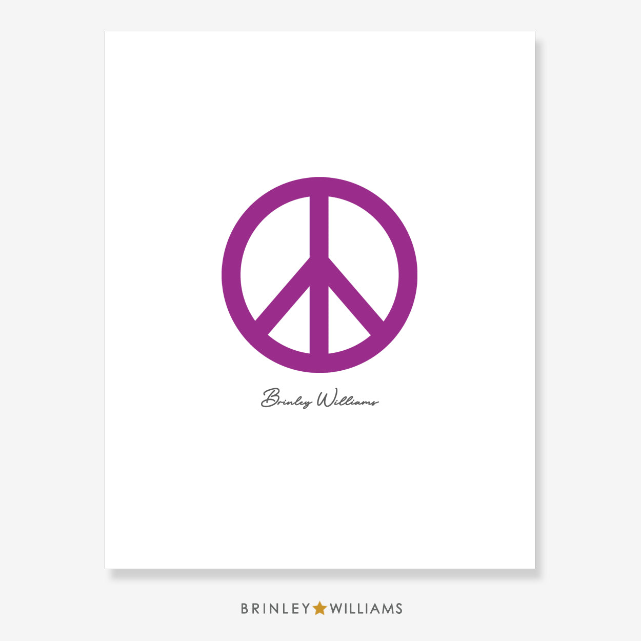 Peace Sign Wall Art Poster - Purple