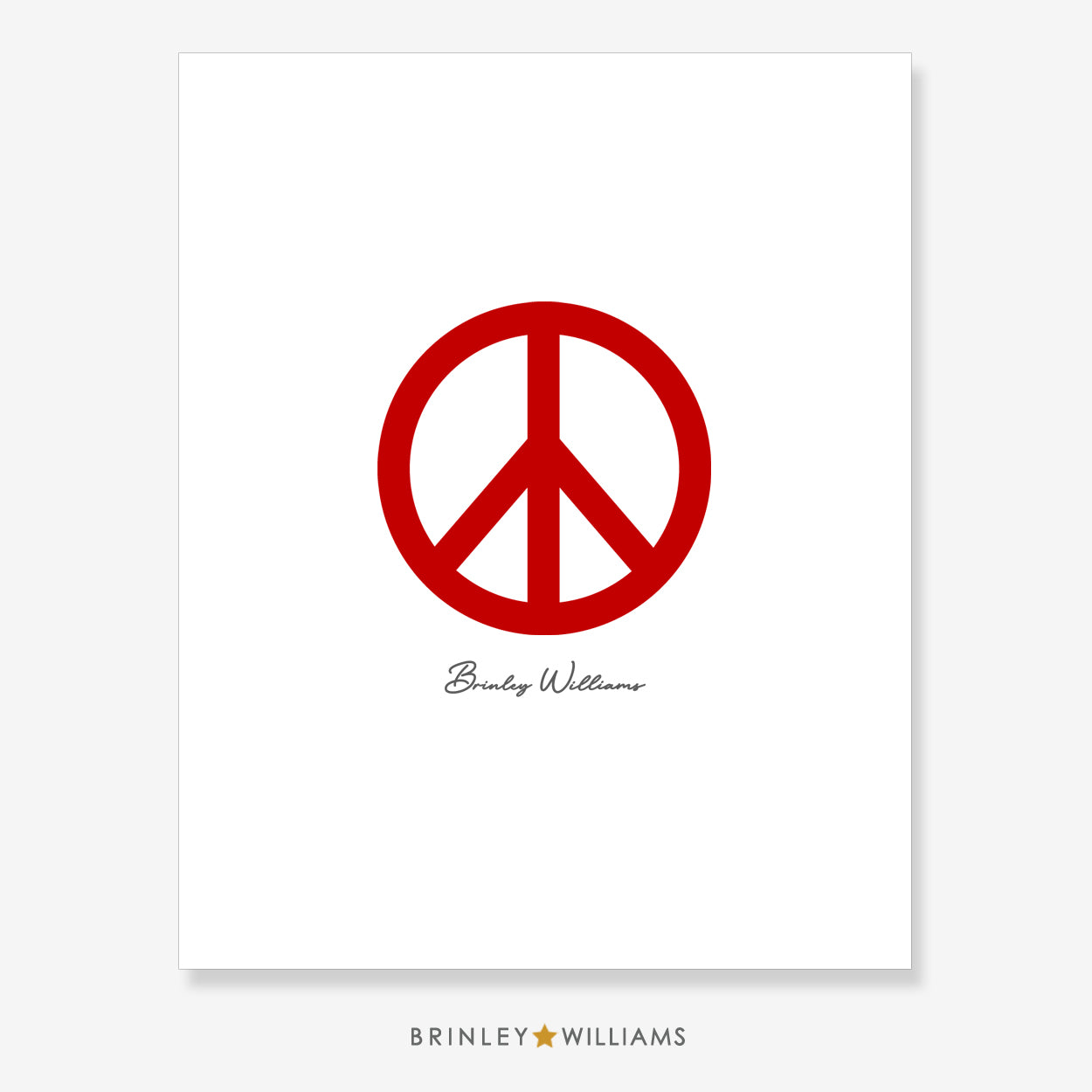 Peace Sign Wall Art Poster - Red