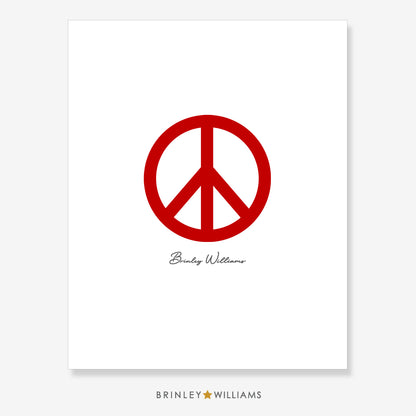Peace Sign Wall Art Poster - Red