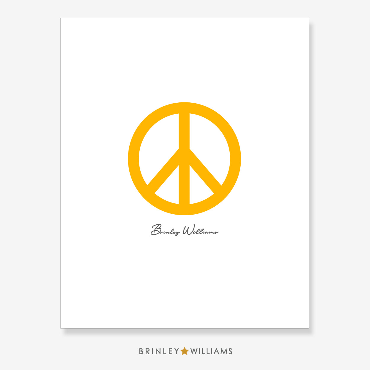 Peace Sign Wall Art Poster - Yellow