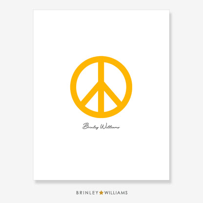Peace Sign Wall Art Poster - Yellow