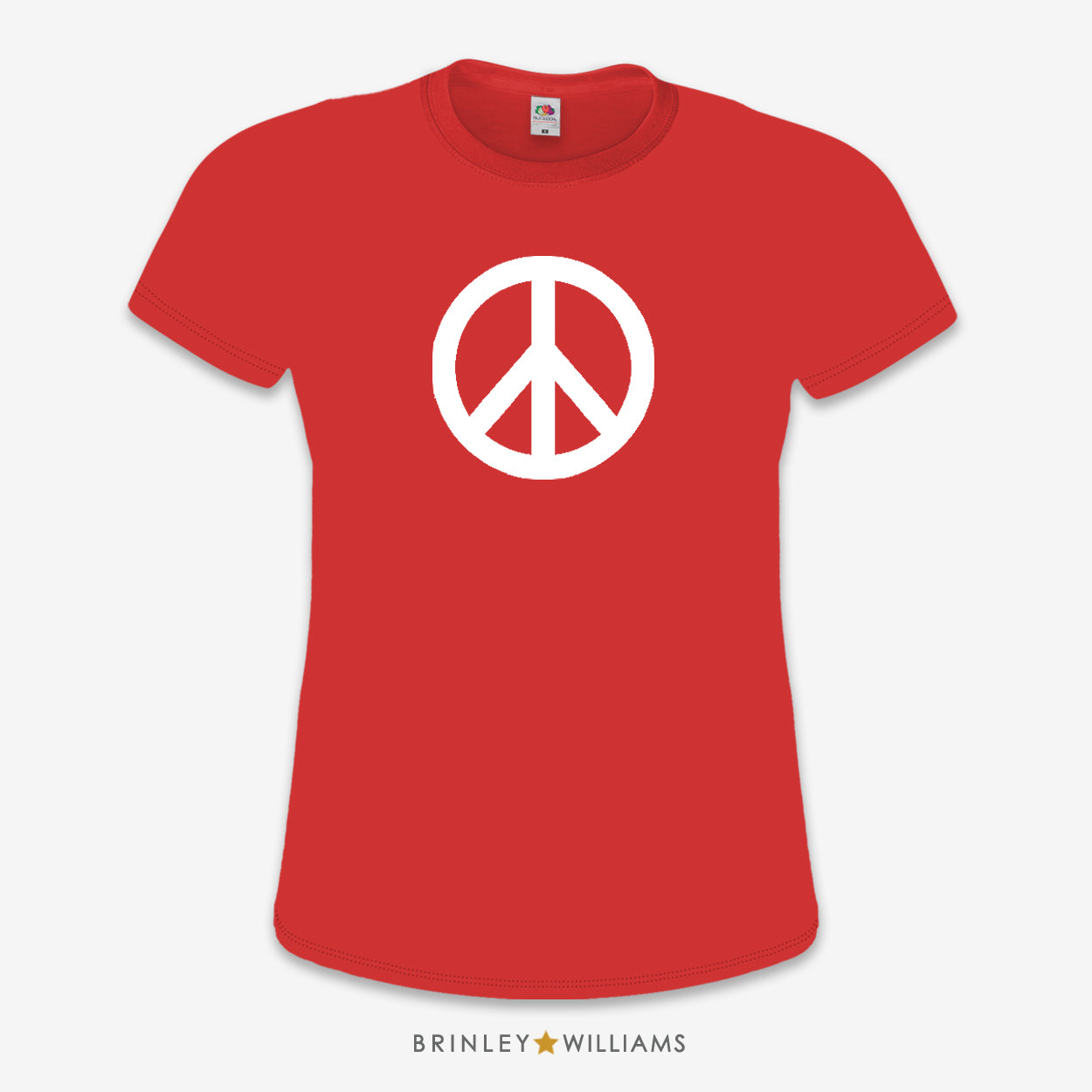 Peace Sign Slim Fit T-shirt - Fire Red