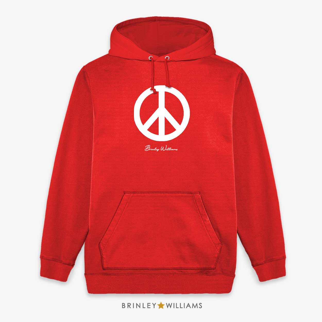 Peace Sign Unisex Hoodie - Fire Red