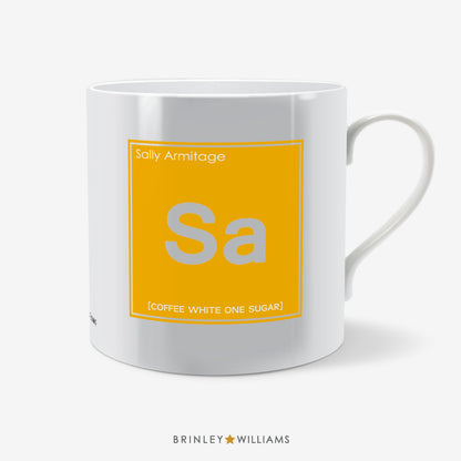 Periodic Table Personalised Mug - Yellow