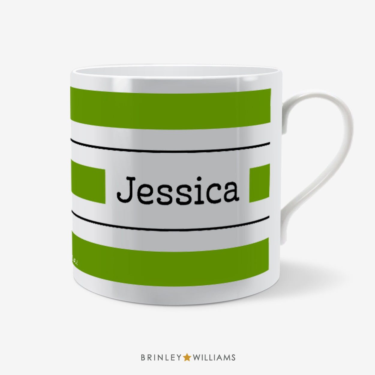 Pin Striped Personalised Mug - Green