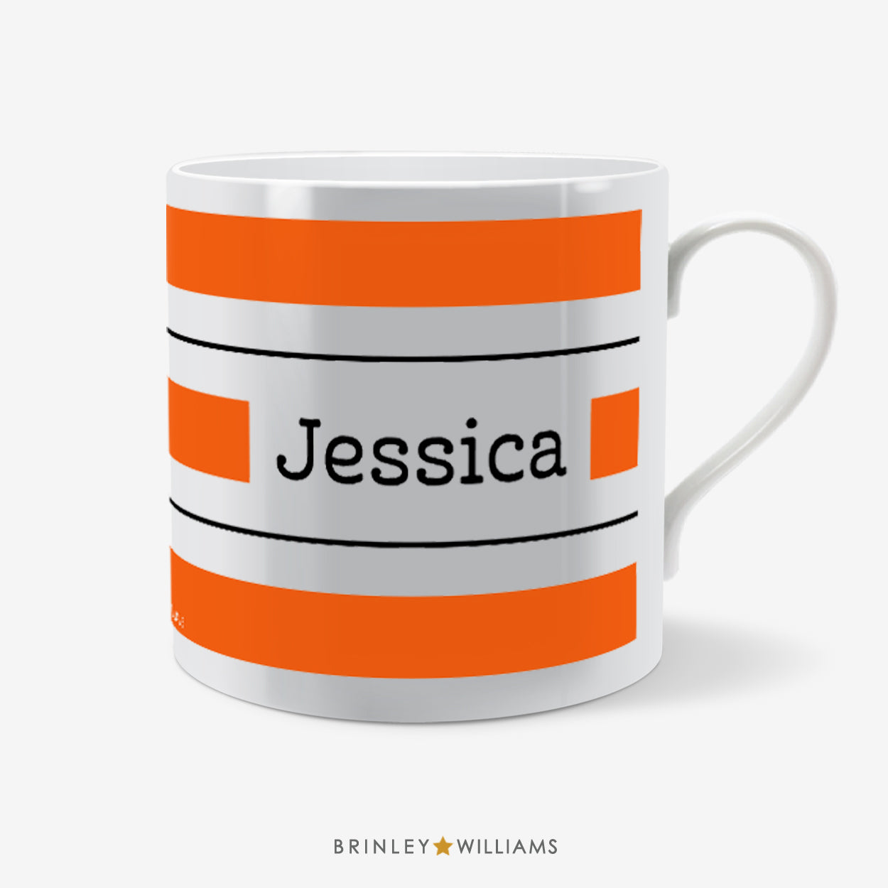 Pin Striped Personalised Mug - Orange