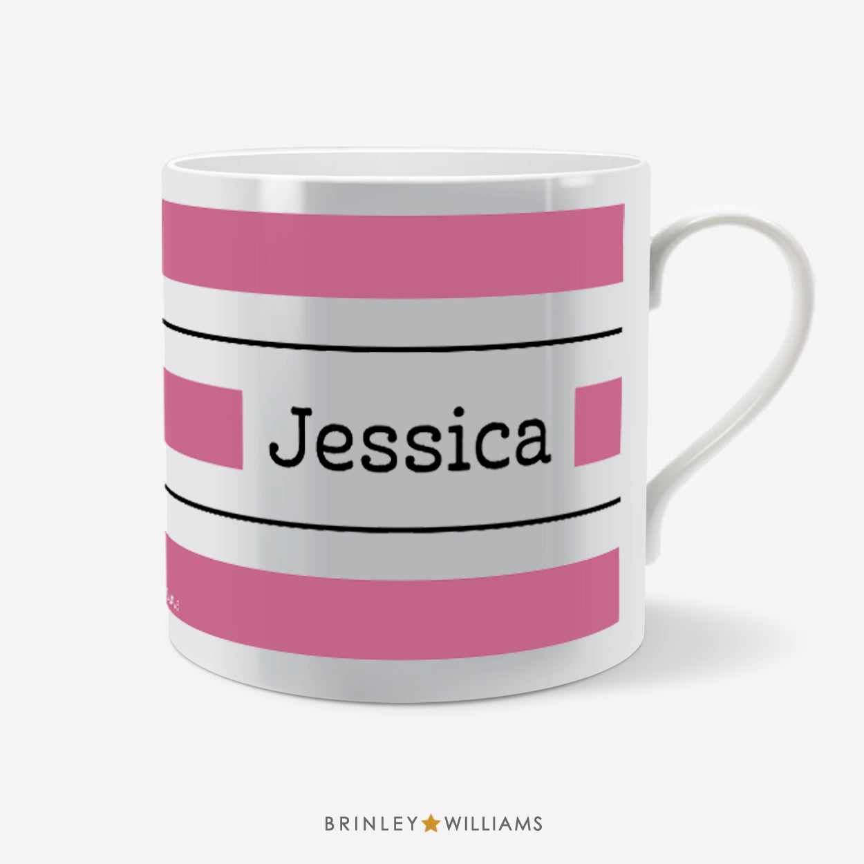 Pin Striped Personalised Mug - Pink