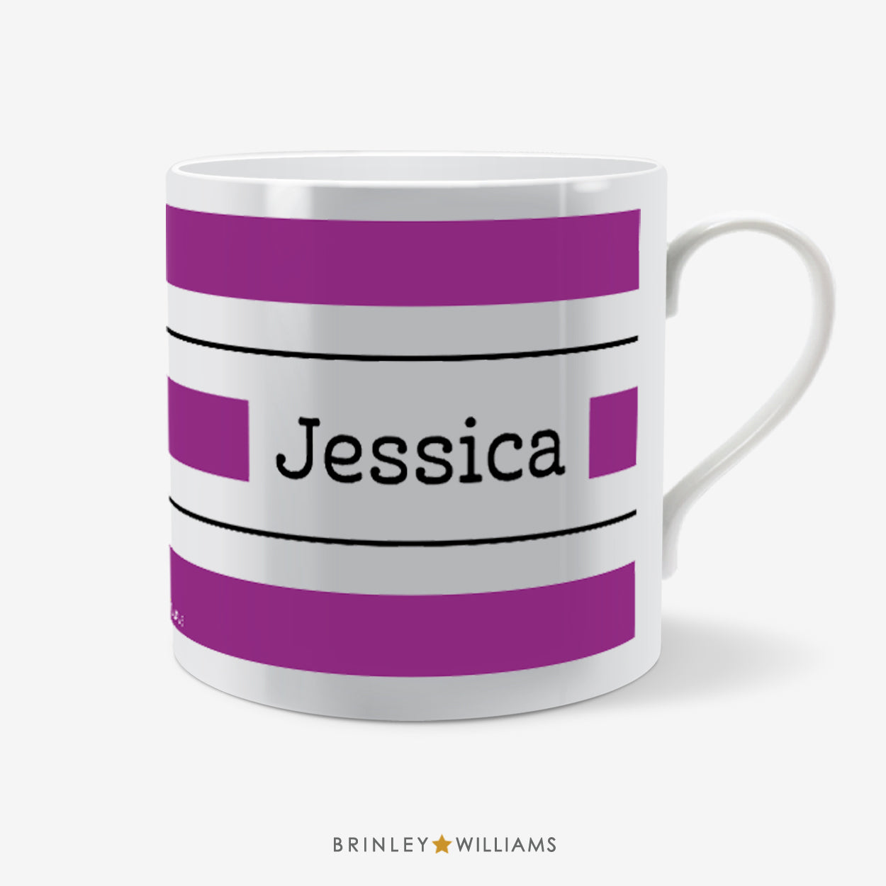 Pin Striped Personalised Mug - Purple