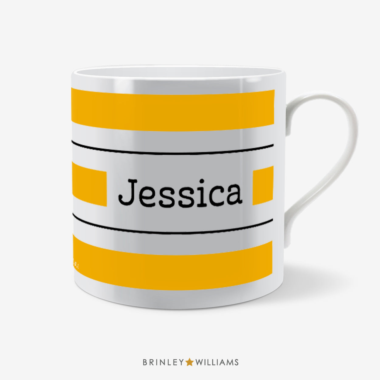 Pin Striped Personalised Mug - Yellow