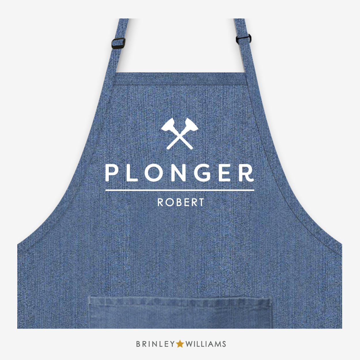 Plonger Personalised Blue Denim Apron