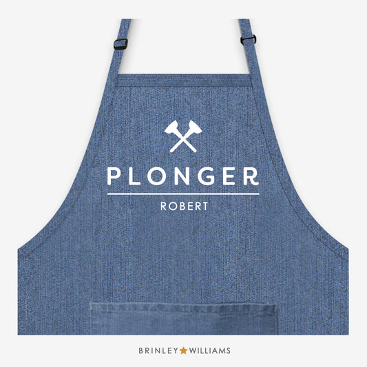 Plonger Personalised Blue Denim Apron