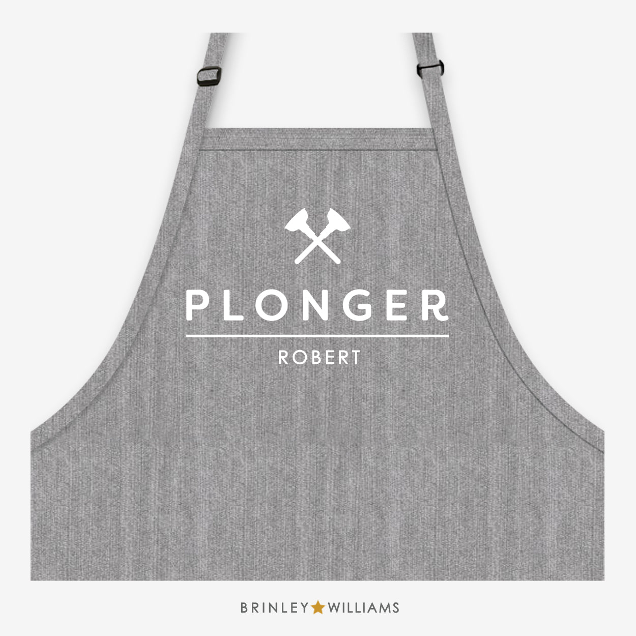 Plonger Denim Apron - Personalised - Grey Denim