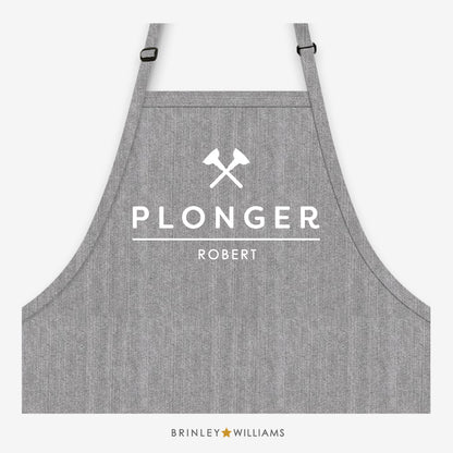 Plonger Denim Apron - Personalised - Grey Denim