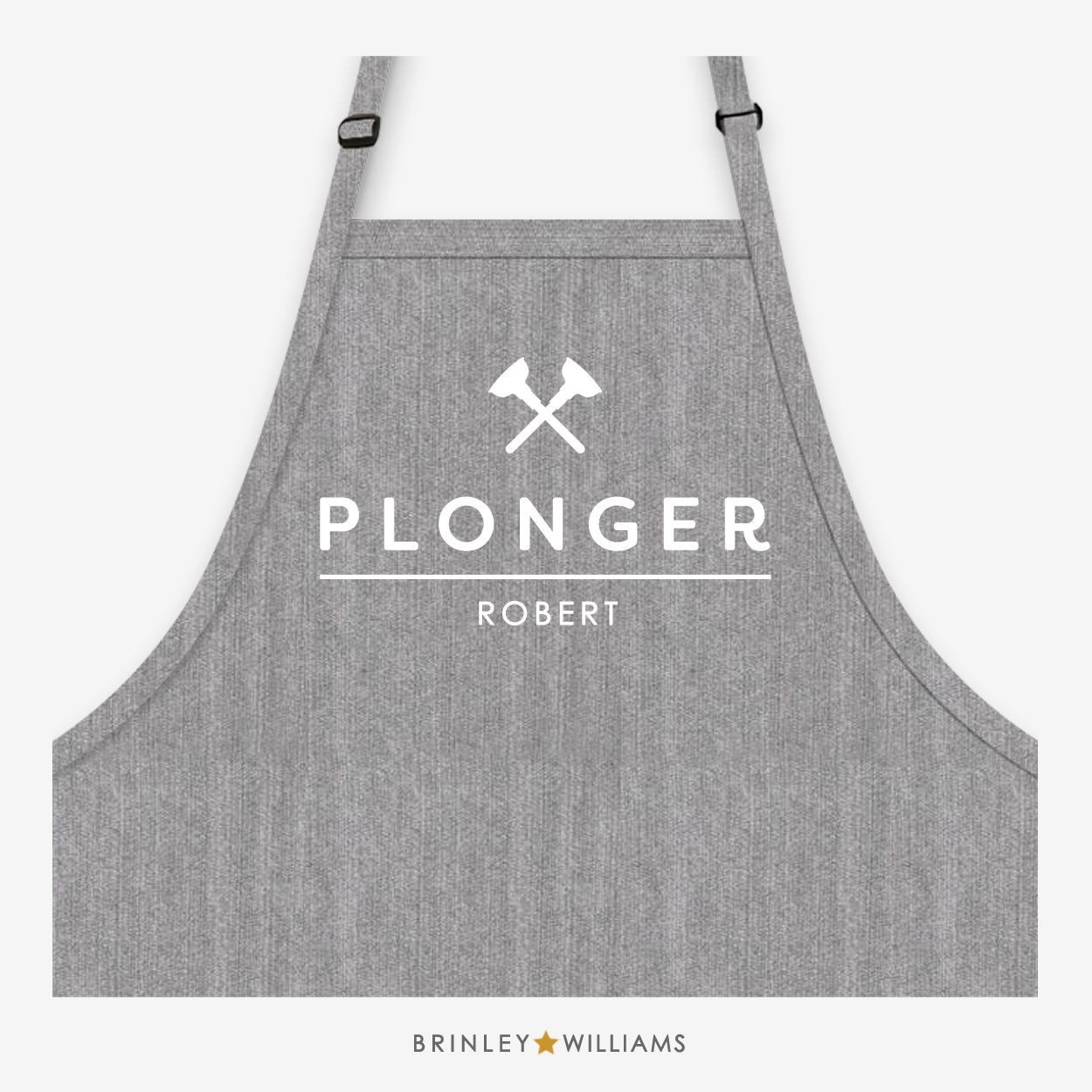 Plonger Personalised Grey Denim Apron