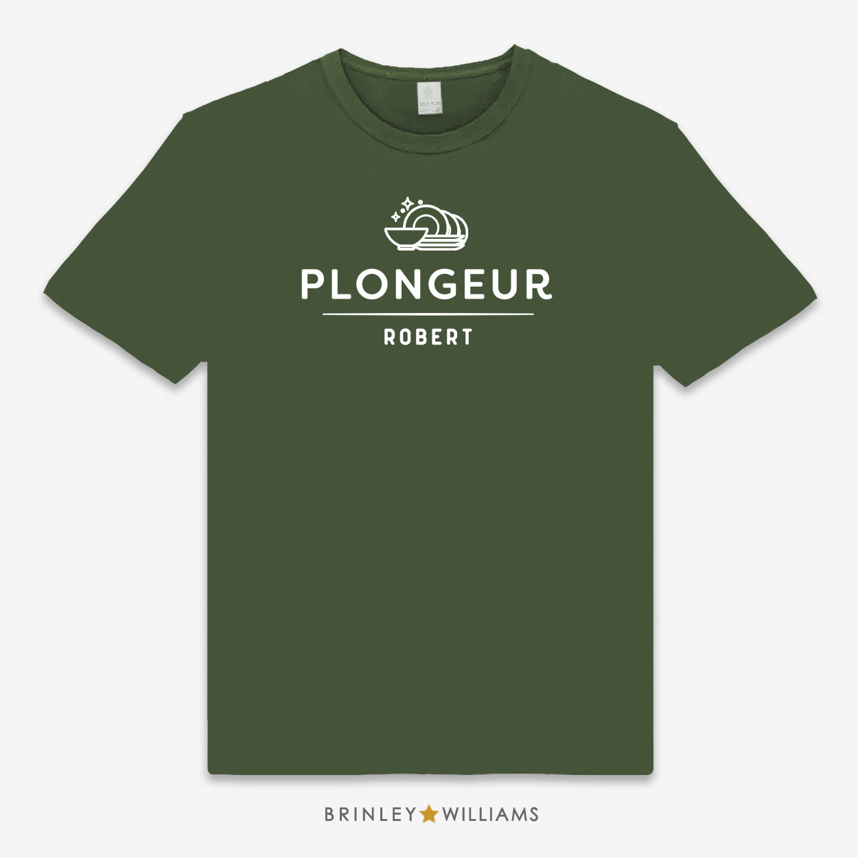Plongeur Unisex Personalised Culinary T-shirt - military green