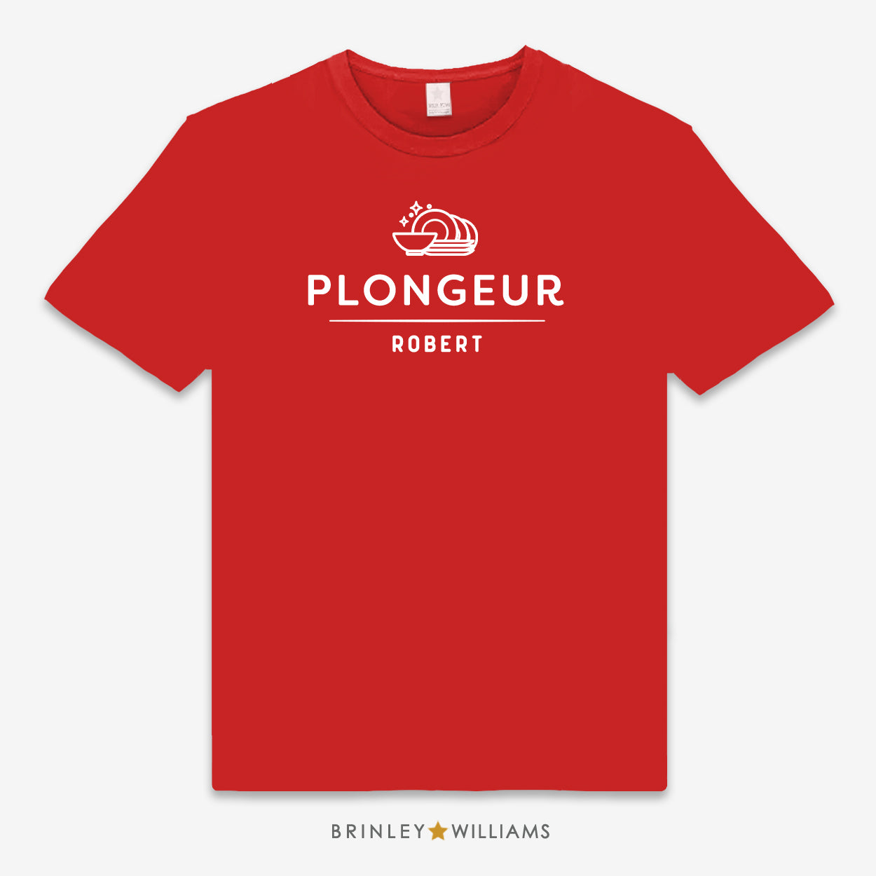 Plongeur Unisex Personalised Culinary T-shirt - Red