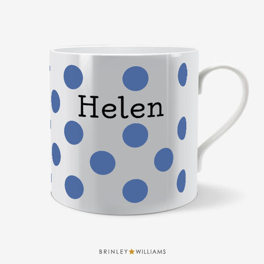 Polka Dots Personalised Mug - Blue