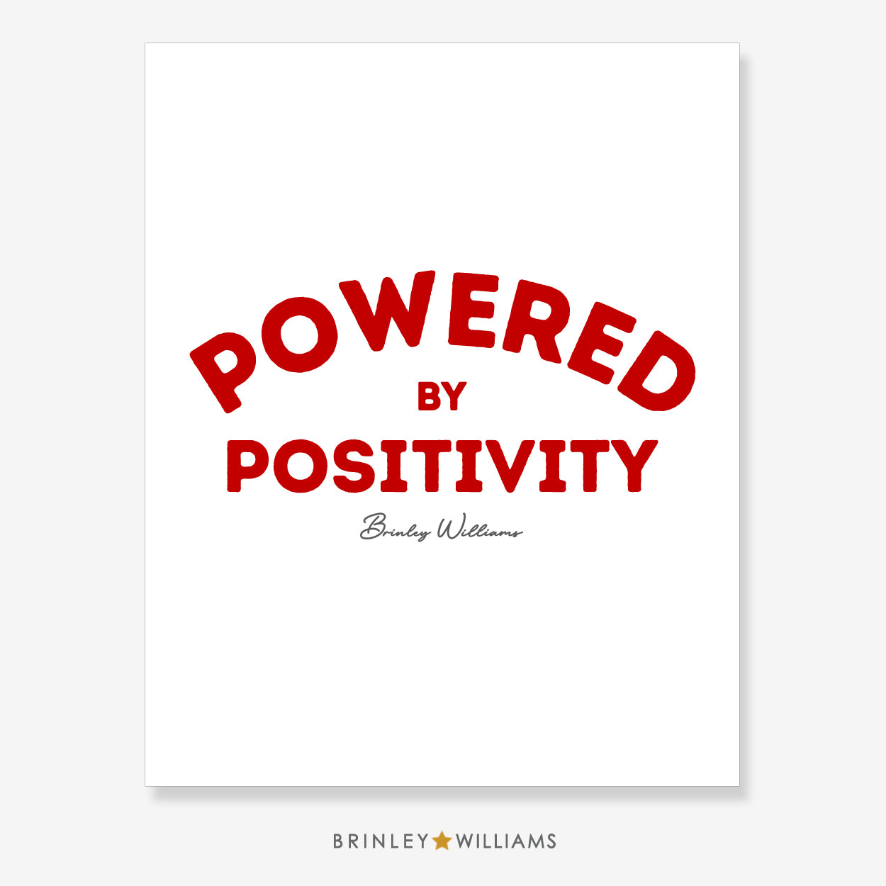 Powered by Positivity Wall Art Poster - Red