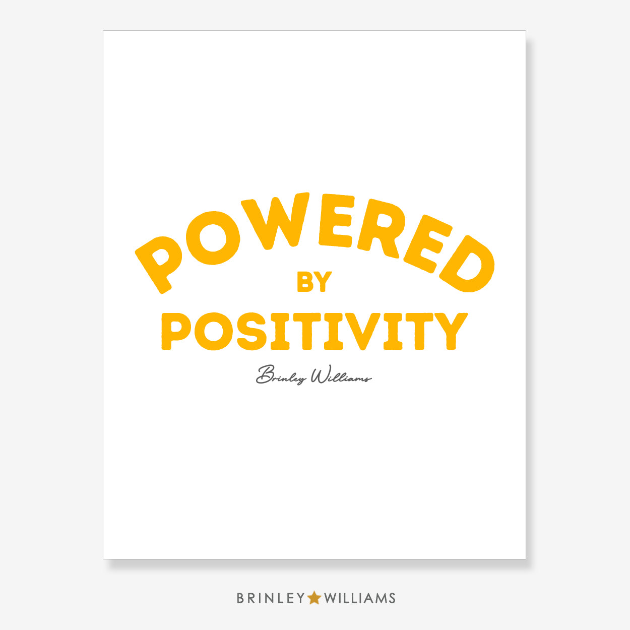 Powered by Positivity Wall Art Poster - Yellow