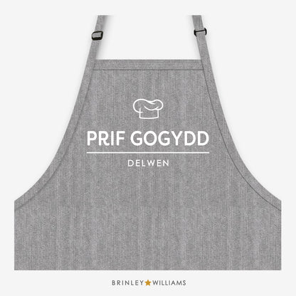 Prif Gogydd Denim Apron - Personalised - Grey Denim