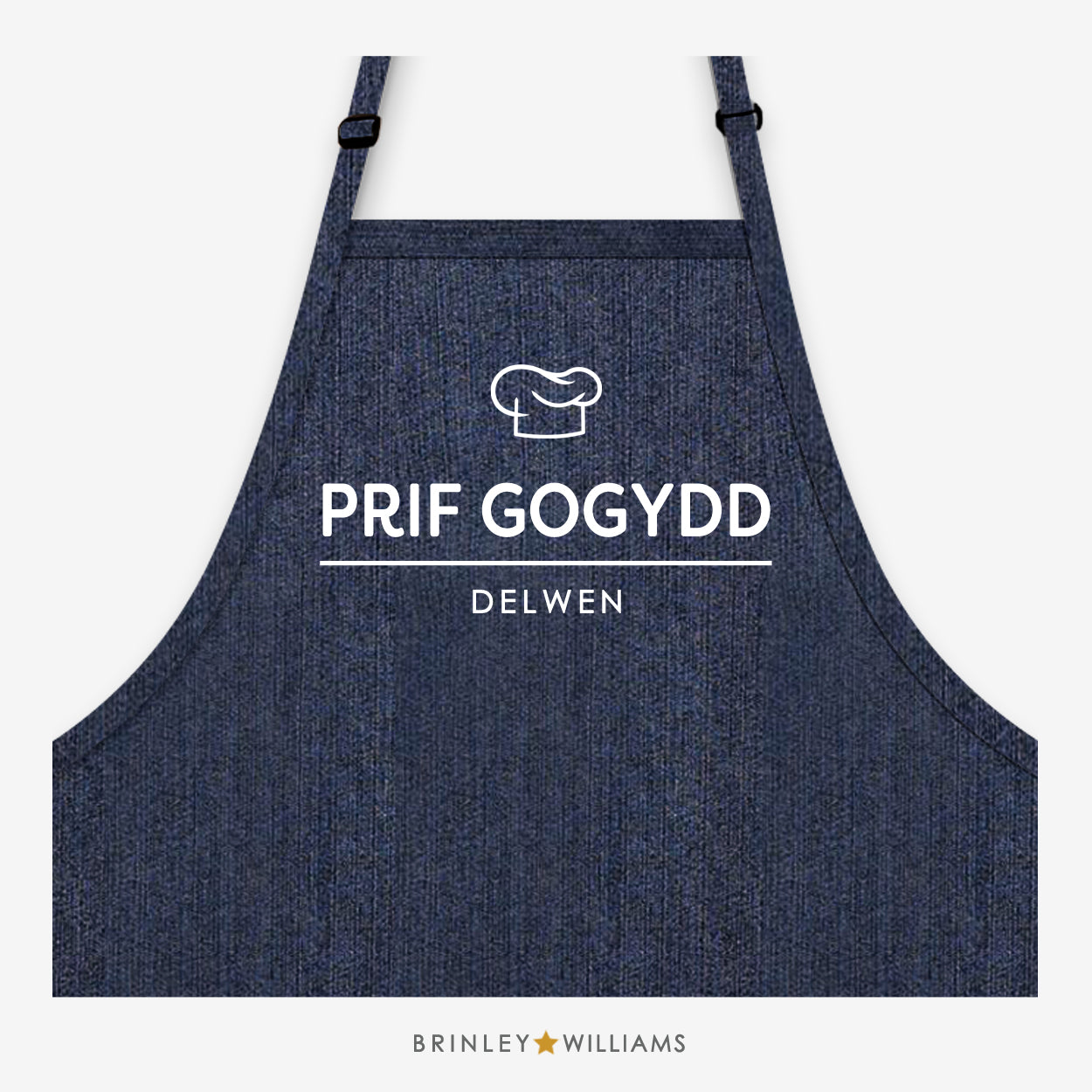 Prif Gogydd Personalised Indigo Denim Apron