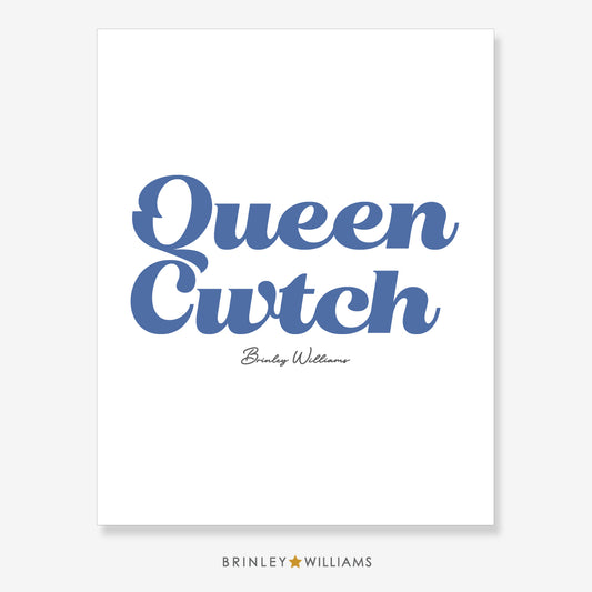 Queen Cwtch Wall Art Poster - Blue
