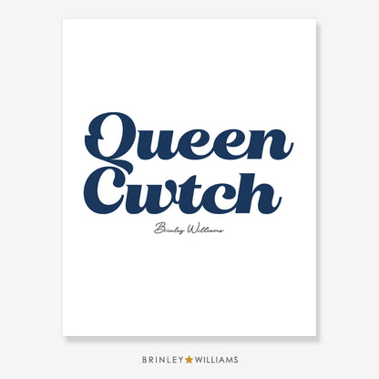 Queen Cwtch Wall Art Poster - Navy