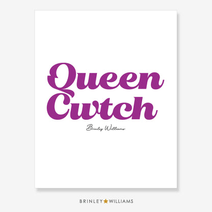Queen Cwtch Wall Art Poster - Purple