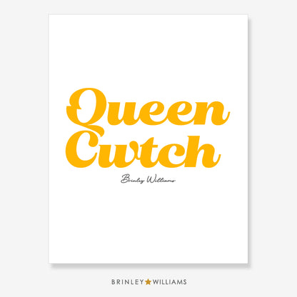 Queen Cwtch Wall Art Poster - Yellow