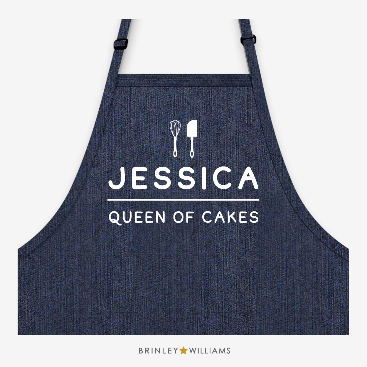 Queen of Cakes Personalised Indigo Denim Apron