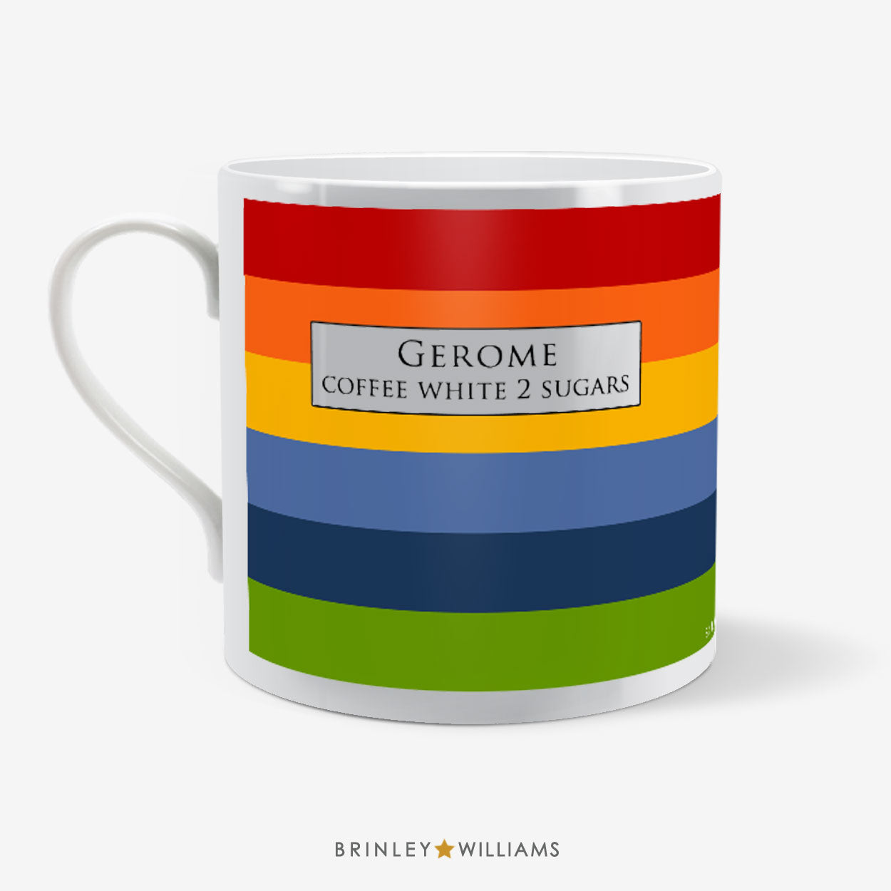 Rainbow Stripes Mug - Personalised - Back