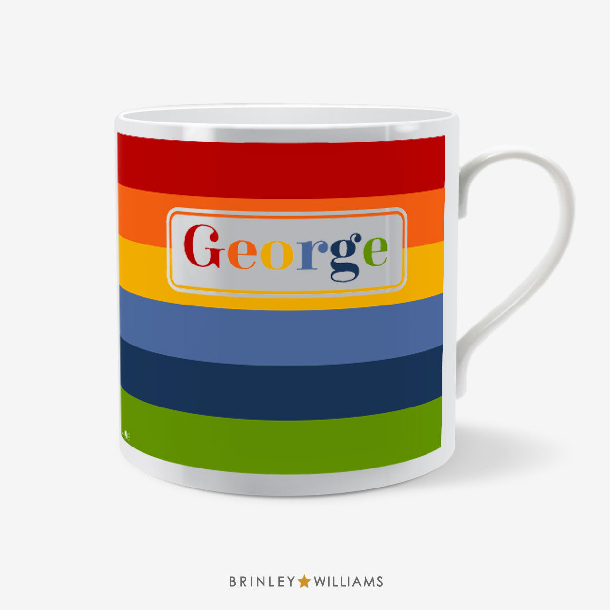 Rainbow Stripes Mug - Personalised - Back