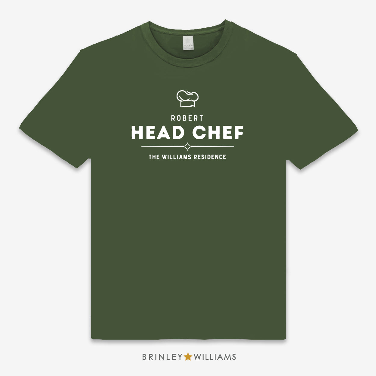 Personalised Resident Head Chef Unisex T-shirt - Military Green