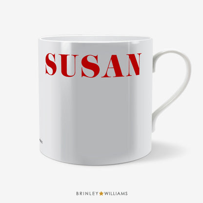 Rim Name Personalised Mug - Red