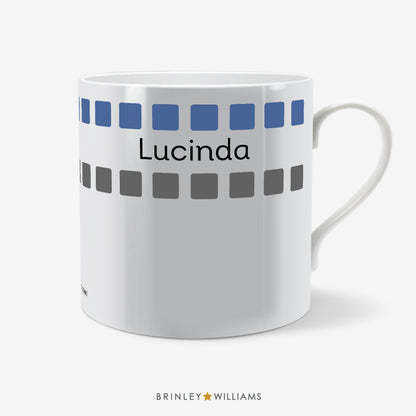 Row of Cubes Personalised Mug - Blue